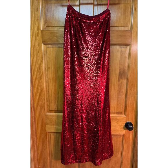 Johnny Wujek for JCPenney Red Luxe Sequin Maxi Skirt – Size M (New) - Picture 4 of 6